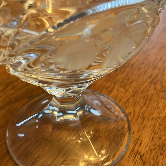 Pressed Glass Round Compote candy Dish Pedestal - Picture 2 of 5